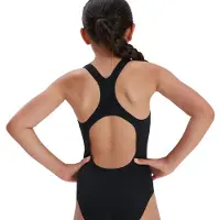 Speedo Meisjes Medalist Eco Endurance+ Eendelig Badpak (Zwart/Wit)