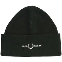 Fred perry Beanie met grafisch logo voor volwassenen (Donkergroen)