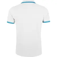 Sols Heren Pasadena getipt korte mouw Pique Polo Shirt (Wit/Aqua Blauw)