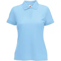 Fruit Of The Loom Vrouwen Dames-Fit 65/35 Poloshirt Korte Mouwen (Hemel Blauw)