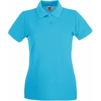 Fruit Of The Loom Vrouwen Dames-Fit Premium Poloshirt Met Korte Mouwen (Azure Blauw)