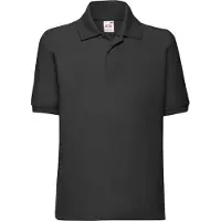Fruit Of The Loom Kinderen /Kinder Poly/ Katoen Piqué-Poloshirt Voor Kinderen. (Zwart)