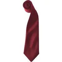 Premier Kleuren Heren Satin Clip Tie (Pakket van 2) (Bourgondië)