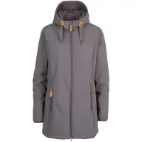 Trespass damesjas Kristen, met capuchon, waterdicht, lang model, artikelnummer TP4195 (maat L) (koolzwart)