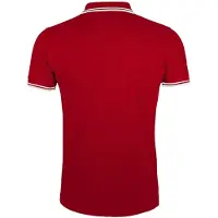 Sols Heren Pasadena getipt korte mouw Pique Polo Shirt (Rood/Wit)