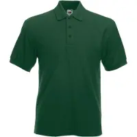 Fruit Of The Loom Heren 65/35 Heavyweight Piqué Poloshirt Korte Mouwen. (Bottle Groen)