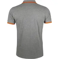 Sols Heren Pasadena getipt korte mouw Pique Polo Shirt (Grijze mergel/oranje)