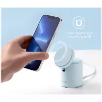 Anker 623 Magnetische draadloze oplader (MagGo) Misty Blue, 2-in-1 draadloos oplaadstation met 20W USB C Charger, voor iPhone 13/12-serie, AirPods Pro