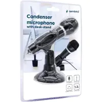 Gembird condensator microfoon met bureaustandaard - 1x 3,5mm Jack / zwart - 1,3 meter