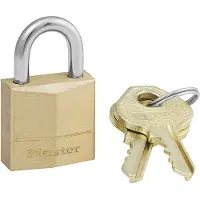 Master Lock Hangslot 120EURD 2 cm x 2 cm Messing Goud 2 sleutels