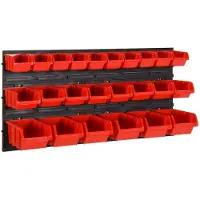 vidaXL 26-delige Sorteersysteemset 77x39 cm polypropeen rood en zwart