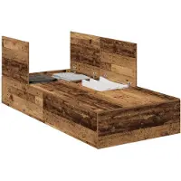 vidaXL Opbergbedframe met opslag Oud Hout 70 x 190 cm Bewerkt hout