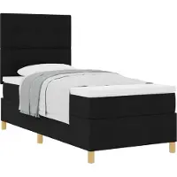 vidaXL Boxspringbed met matras, zwart, 100 x 200 cm, gestoffeerd