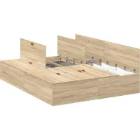 vidaXL Opbergbedframe met opslag Sonoma Eik 150 x 200 cm Bewerkt hout