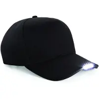 Beechfield LED Light Baseball Cap (Pakket van 2) (Zwart)