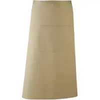 Premier Unisex Kleuren Barschort / Werkkleding (Lange Continentale Stijl) (Pakket van 2) (Khaki)