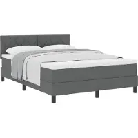 vidaXL Boxspring bed met hoofdeinde Donkergrijs 140 x 190 cm Stof