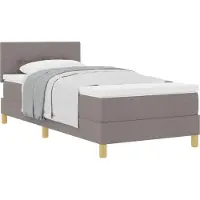 vidaXL Boxspring bed met kussen met hoofdeinde Taupe 90 x 190 cm Stof