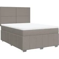 vidaXL Boxspring met matras stof taupe 160x200 cm