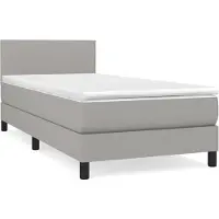 Syfax Boxspring met matras stof lichtgrijs 100x200 cm