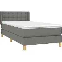 Syfax Boxspring met matras stof donkergrijs 90x190 cm