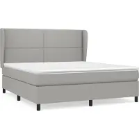 vidaXL Boxspring met matras stof lichtgrijs 180x200 cm