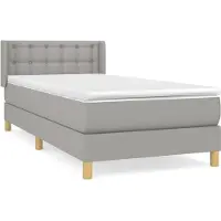 Syfax Boxspring met matras stof lichtgrijs 90x200 cm