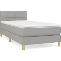Syfax Boxspring met matras stof lichtgrijs 100x200 cm