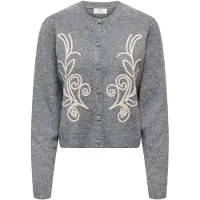 JDY Gebreid vest 'JDYJeella' lichtbeige / donkergrijs