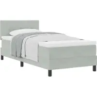 vidaXL Boxspring bed met hoofdeinde Lichtgrijs 90 x 200 cm Fluweel