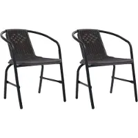 Syfax Tuinstoelen 2 st 110 kg kunststof rattan en staal