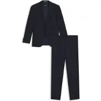 BOSS Regular-fit tweedelig pak van stretchstof