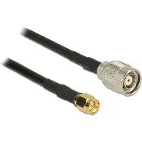 DeLOCK SMA (m) - RP-TNC (m) kabel - RG58 - 50 Ohm / zwart - 2,5 meter