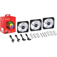 ADATA Set van 3 ventilateurs PC VENTO R 120 ARGB PWM 120 mm zwart voor behuizing