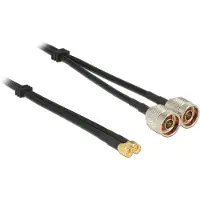 DeLOCK N (m) - SMA (m) Twin kabel - RG58 - 50 Ohm / zwart - 5 meter