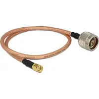 DeLOCK N (m) - SMA (m) kabel - RG142 - 50 Ohm / transparant - 0,40 meter