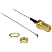 DeLOCK MHF III (v) - SMA (v) kabel - Micro Coax (0,81 mm) - 50 Ohm / grijs - 0,20 meter