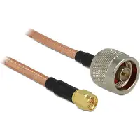 DeLOCK N (m) - SMA (m) kabel - RG142 - 50 Ohm / transparant - 1 meter