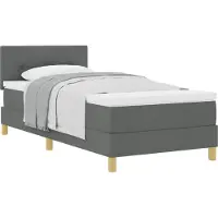 vidaXL Boxspring bed met kussen Donkergrijs 80 x 200 cm Stof