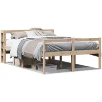 vidaXL Seniorenbed met hoofdbord massief grenenhout 160x200 cm