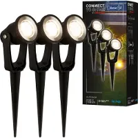 Briloner Connect to shine - Prikspot - set van 3 - tuinspot uitbreidingsset - tuinverlichting - IP65 - warm wit licht - 22.5x5x6 cm