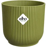 Elho Vibes Fold Rond 18 - Bloempot voor Binnen - 100% Gerecycled Plastic - Ø 18.4 x H 16.8 cm - Varengroen