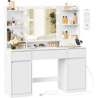 Vasagle Kailyn Collection - Kaptafel met Ledspiegel voor Slaapkamer en Make Up