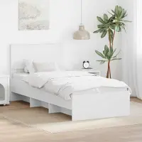 vidaXL Bedframe met hoofdeinde Wit 80 x 200 cm Bewerkt hout