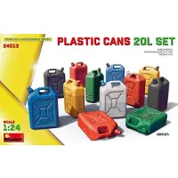 Mini art Modelbouwpakket Diorama - 24013 Plastic Jerrycans Set voor Diorama - 20 Liter - 12 Jerrycans Plastic - 1:24 - Modelbouw
