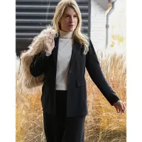 Je m'appelle Blazer Straight Travel Brushed | Zwart Zwart Maat XL