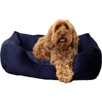 Rosewood Luxe Fluwelen Hondenmand – Small – Zachte en comfortabele hondenmand – Navy Blauw – Stijlvol ligbed voor honden en katten - 46 x 36 cm