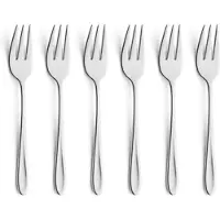 Amefa Monaco - 6-delige gebaksvorkjes set - voor 6 personen - zilverkleurig - RVS - vaatwasmachinebestendig - 18/10 - 6 persoons