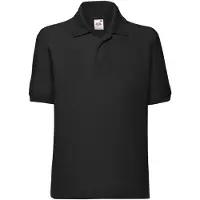 Fruit Of The Loom Kinder/Kids Piqué Poloshirt met Korte Mouwen (Zwart)
