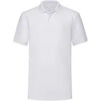 Fruit Of The Loom Heren 65/35 Heavyweight Piqué Poloshirt Korte Mouwen. (Wit)
